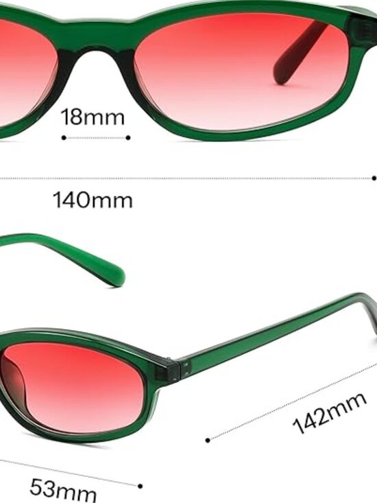 Narrow Green Sunglasses main image 6